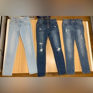 3 jean pants. Size8.